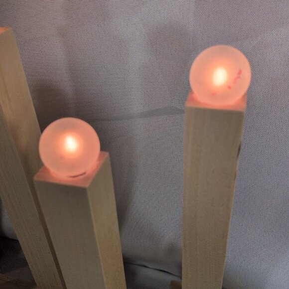 IKEA Strala 7 Arm Candelabra Wood Pine Beige 900.505.66 Lamp Mark Slojd Vintage - Picture 14 of 16